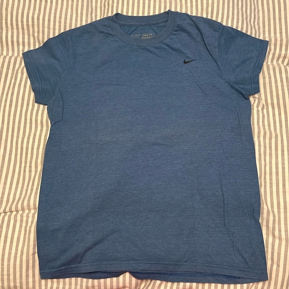 Blue Nike Short Sleeve Athletic Shirt